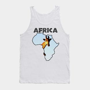 Africa Wildlife Continent Blue Sky Giraffe Tank Top